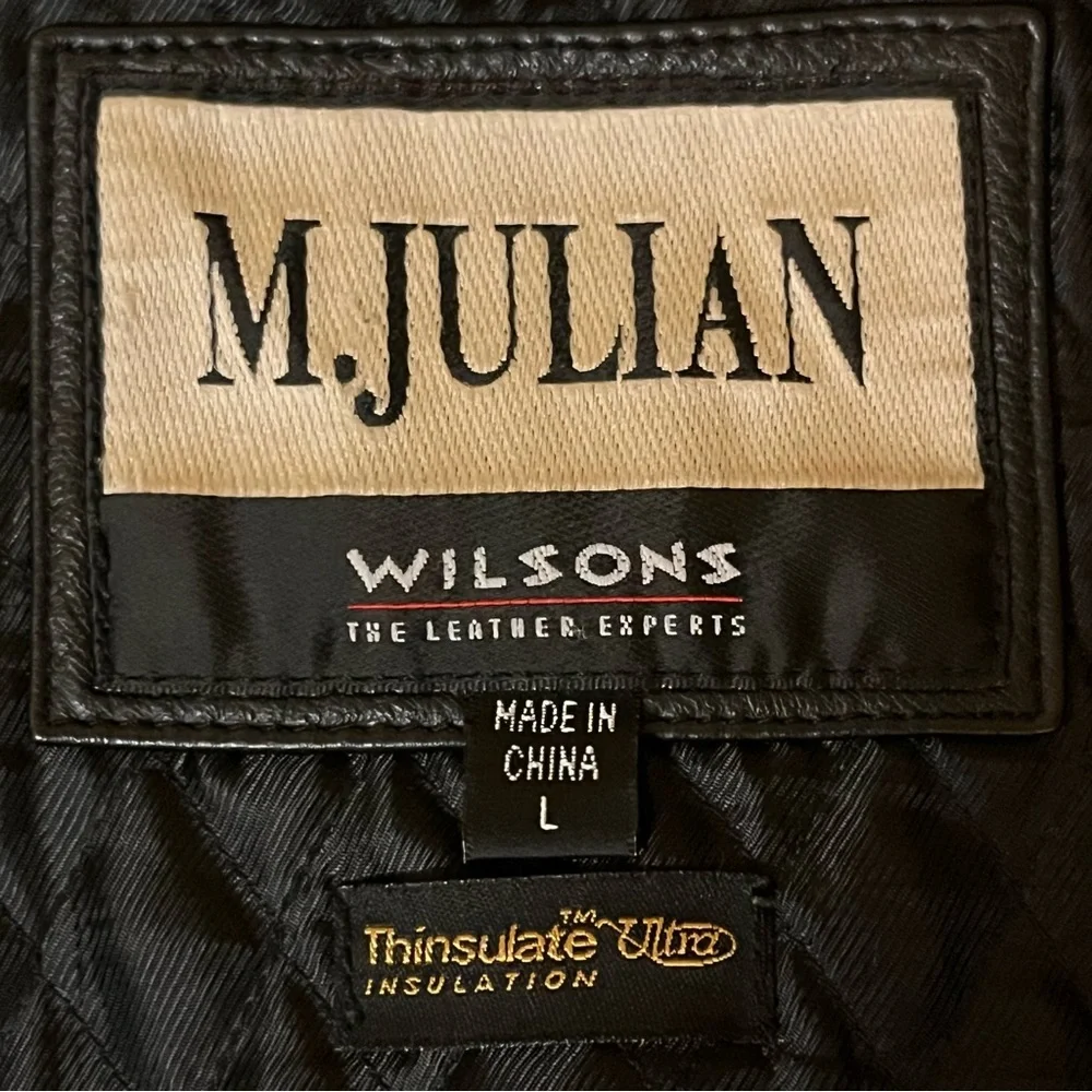 Vintage M. Julian Wilsons Black Leather Jacket Men Sz Large Thinsulate Lined - Picture 8 of 10